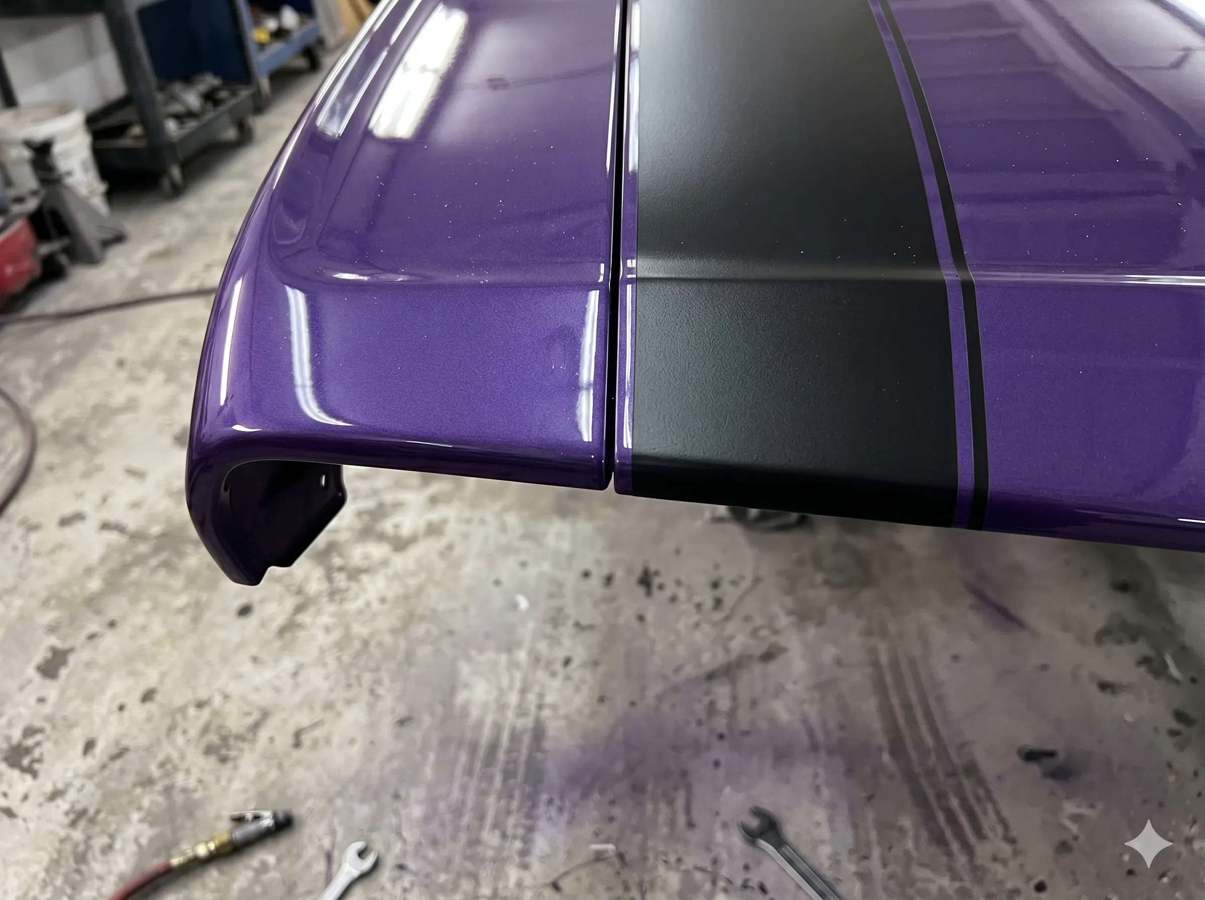 Hockey stripe — hand-laid, not vinyl