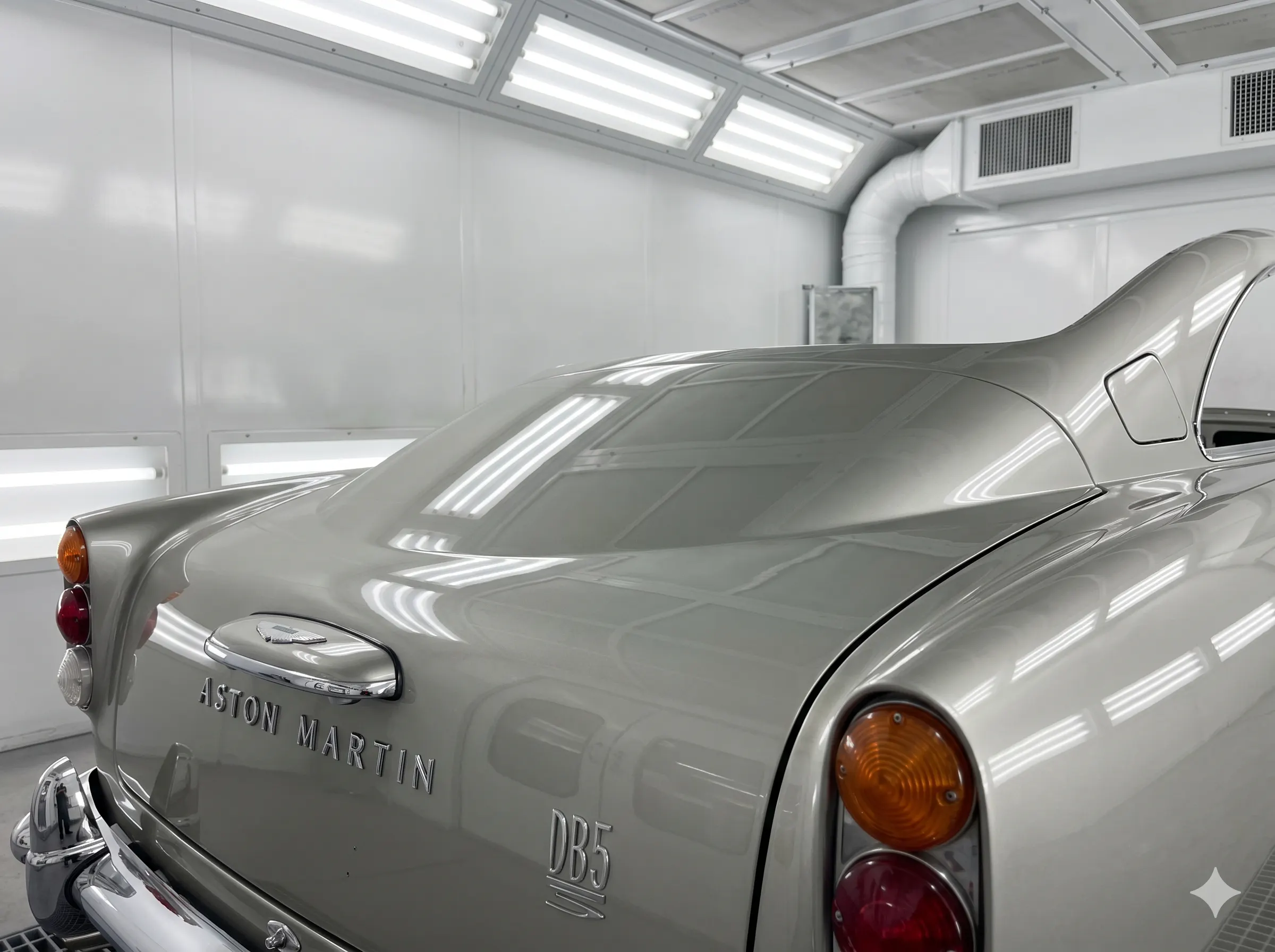 Boot lid showing correct panel crown — no filler in this repair
